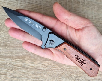 Personalized Pocket Knife. Gift for Him. Custom Knives, Groomsmen Knife, Groomsman Folding Knife, Fathers Day Gift from Algis Crafts