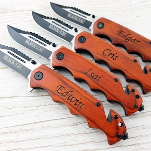 4 SET Black - Tac Personalized Survival Pocket Knives. Groomsman Gift, Pocket Knife, Groomsman Knife, Groomsmen Knives, Wedding Knife