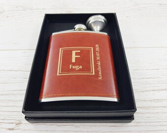 FLASK SET 8 pcs Personalized Flask 7 oz Gift for Groom Groomsmen Flask, Engraved Hip Flask, Custom Flask, Monogrammed Flask Groomsman Flask