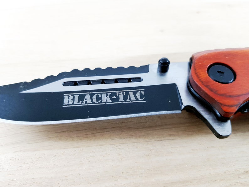 Black Tac Personalized Survival Pocket Knife. Groomsman Gift, Pocket Knife, Groomsman Knife, Groomsmen Knives, Wedding Knife, Custom Knife image 5