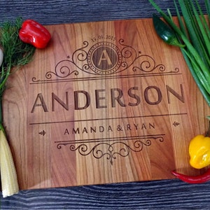 Cutting board personalized laser Engraved Cheese Board. Chopping block gift for couple, Wedding, annwersary, birthday