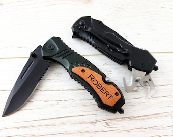 2 SET Personalized Multifunction Pocket Knives. Gift for Him. Gift for Dad, Husband, Brother, Boyfriend, Groom, Groomsmen.