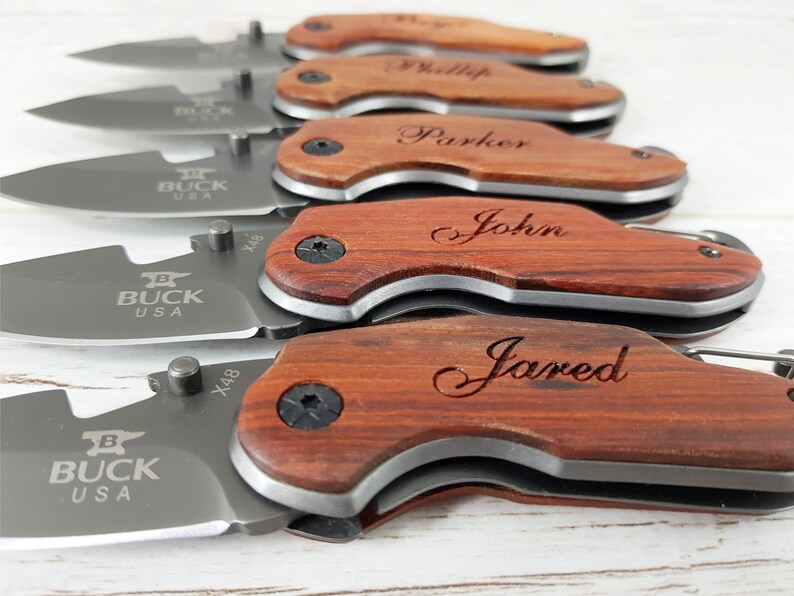5 SET Personalized Pocket Knife Hunting Knife Gift for Men Etsy