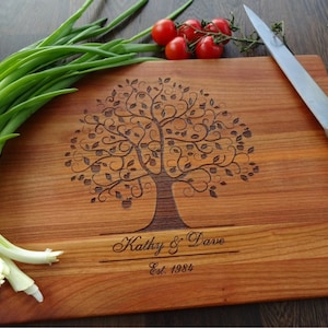 Personalized cutting board. Handmade Lazer Engraved cutting board FAMILY TREE. Gift for wedding, Birthday. Choping block. Apple For couple
