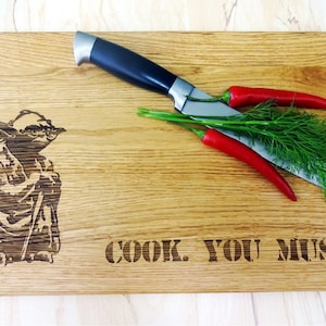 Cutting Board Cook You Must. Handmade Lazer Engraved Choping block. Birthday, Shower, Christmas, housewarming gift