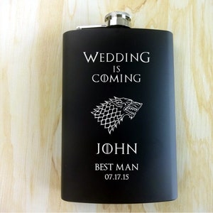 PERSONALIZED FLASK 7 oz Wedding is Coming Gift for Him Gift for Dad Husband Groom Groomsmen