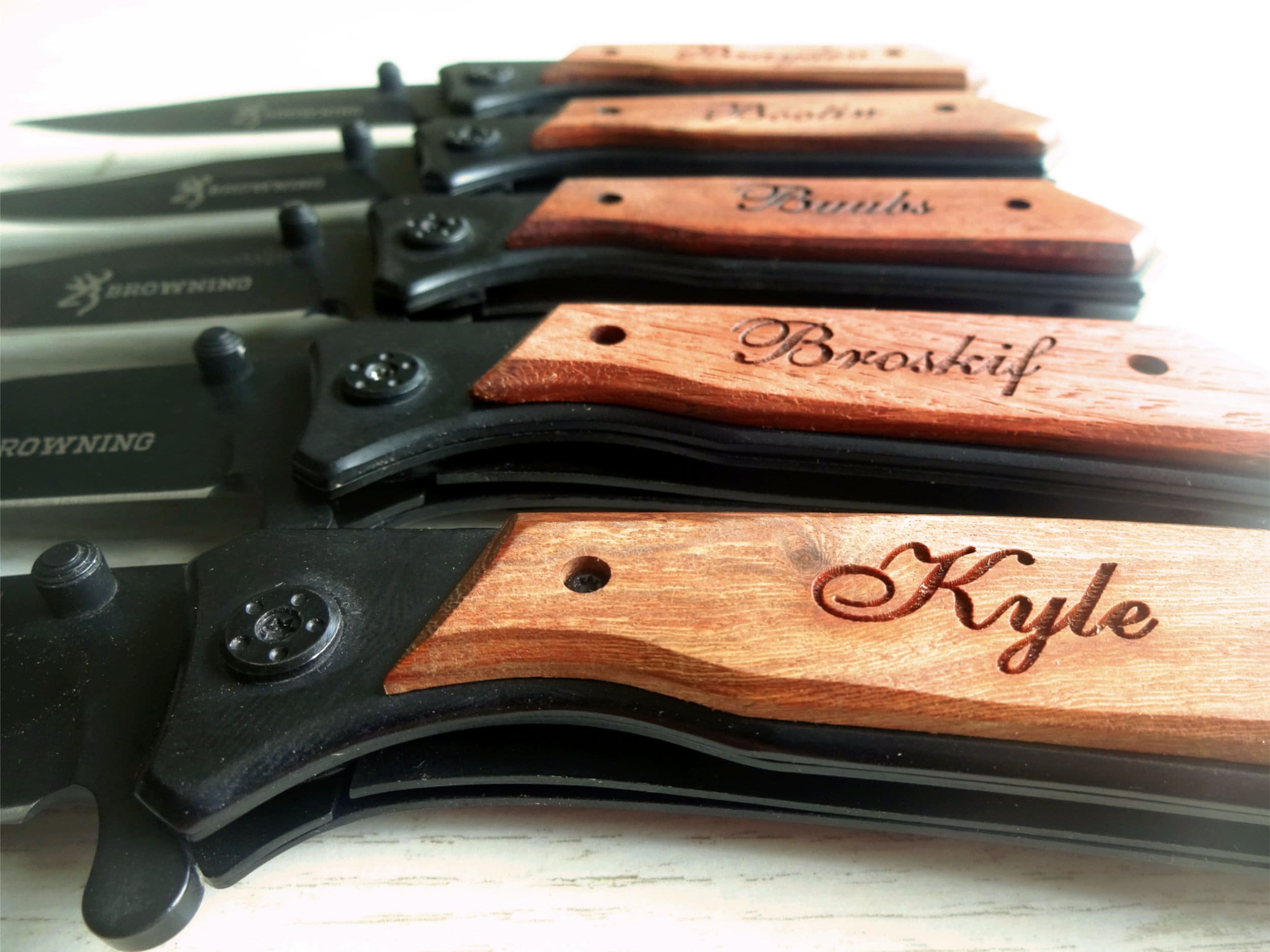 8 Personalized Pocket Knives. Custom Engraved Knife Set of 8. Etsy