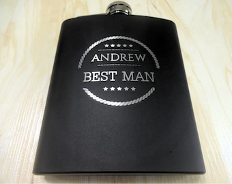 7 OZ. Personalized Flask. Gift for Him: Dad, Husband, Brother, Boyfriend, Grandpa, Groom, Groomsman, Uncle, cousin.
