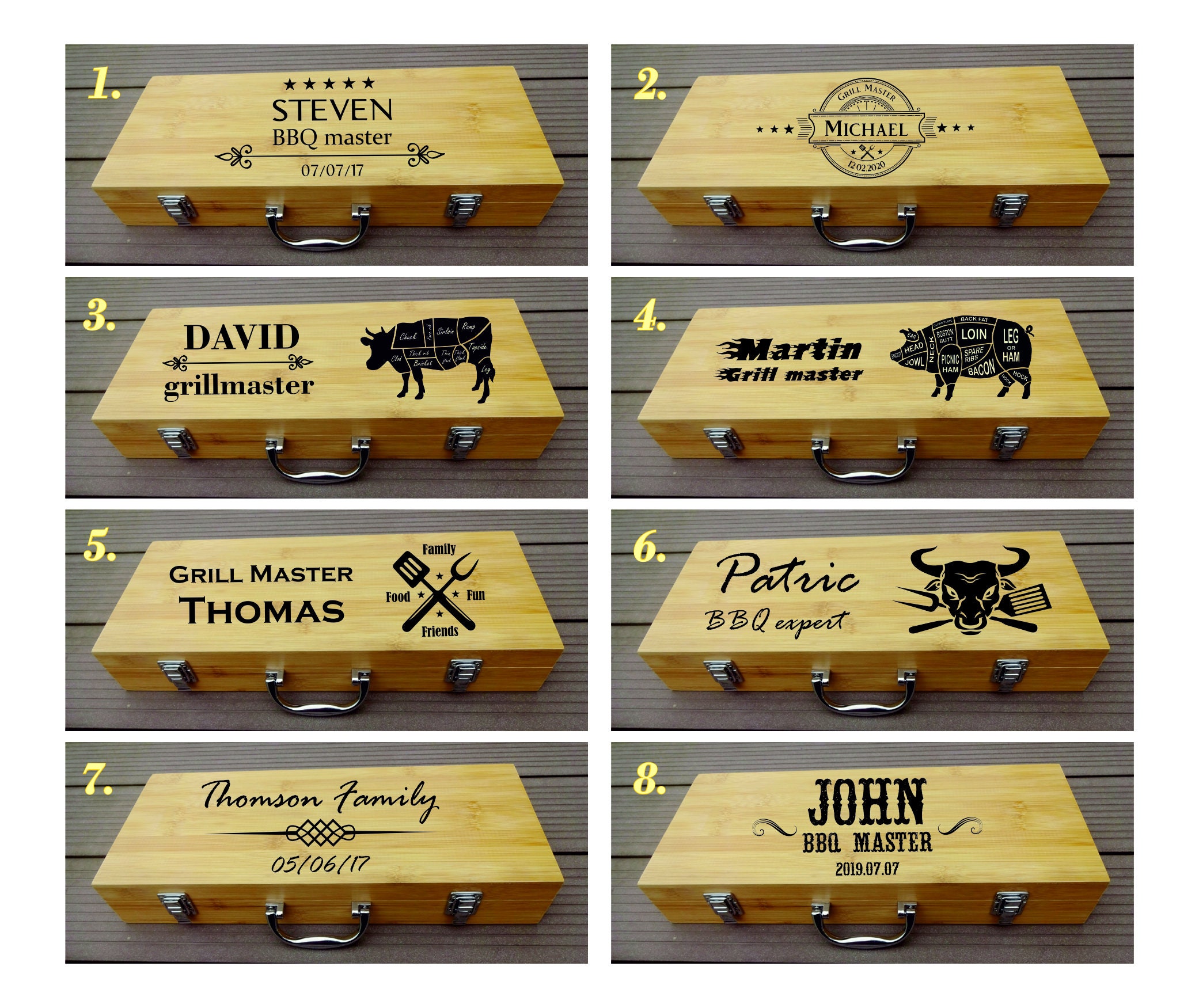 Personalize Grill Set Country Style Custom Grilling Set BBQ Etsy