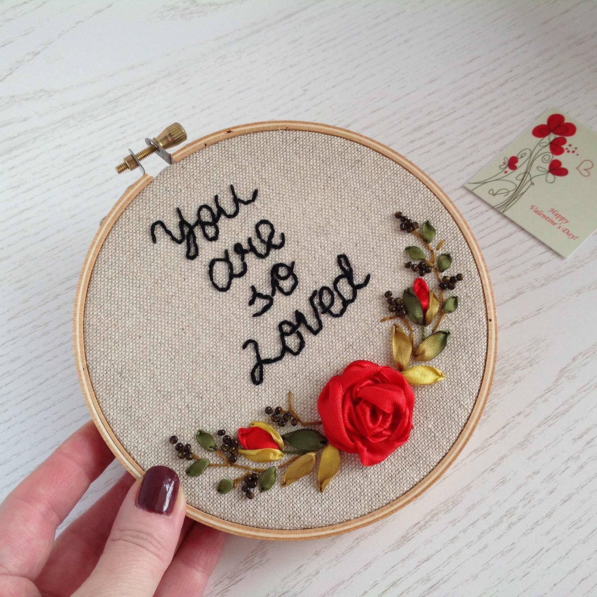 You are so loved embroidery hoop art Silk ribbons embroidered Etsy