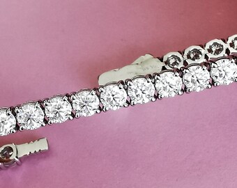Bransoletka tenisowa z prawdziwymi diamentami o masie 11,5 karatów, złoto 14k