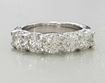 Bague De Fiançailles Solitaire Or Blanc 14k Avec Diamants De Labo 2.15ct - Taille 7