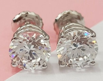 Unique Luxurious 4 Carat Wedding Diamond Stud Earrings