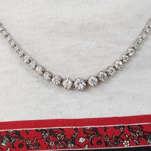 Real Diamond Graduated Tennis Necklace 5.75 ct 14k White Gold D VS1-VS2 For her for him Certified Appraised Round cut Natural