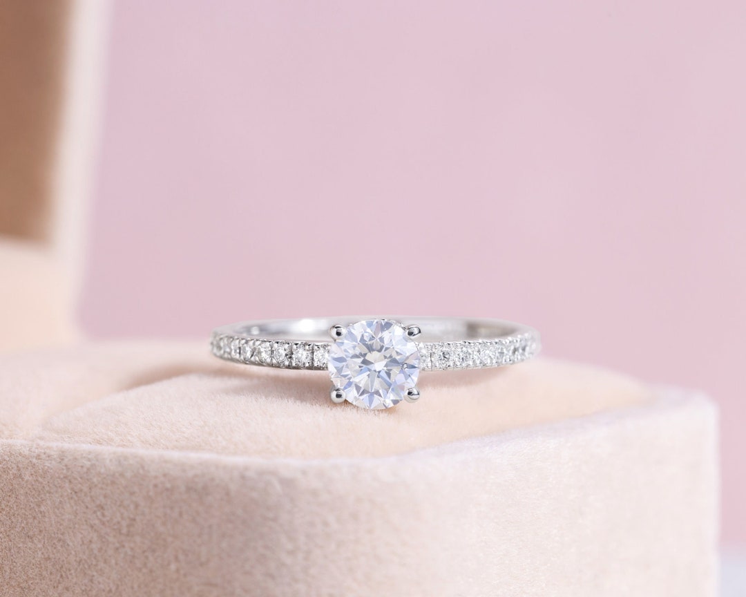 Affordable Proposal Ring 1.00 Ct Lab Created Diamond Engagement Ring - Etsy