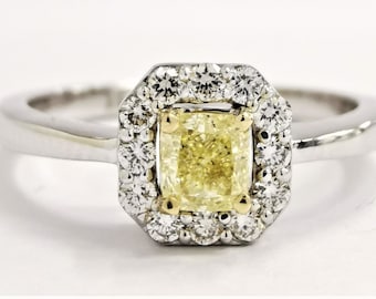 Yellow Diamond Proposal Ring – Real Diamond Engagement or Wedding Ring – Unique Bridal Jewelry for Special Occasion