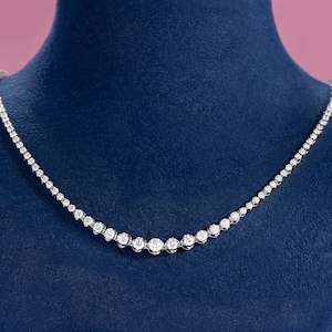 Luxury 5.50 CT Natural Diamond 14k Rose Gold Wedding Necklace