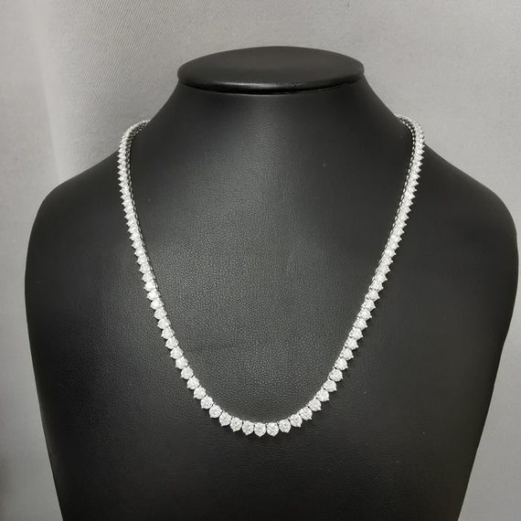 Shining Full Lab Grown Diamond Tennis Necklace - China Necklace and Silver  Jewelry price | Made-in-China.com