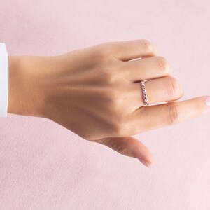 Halve eeuwigheid ring natuurlijke roze diamanten ring 0,70 diamant trouwring afbeelding 2