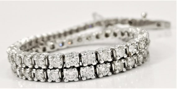 Diamond Tennis Bracelet, 14k White Gold Genuine Natural Diamonds, Beautiful Gift for Her, 2.1 Carat D VS2-SI1