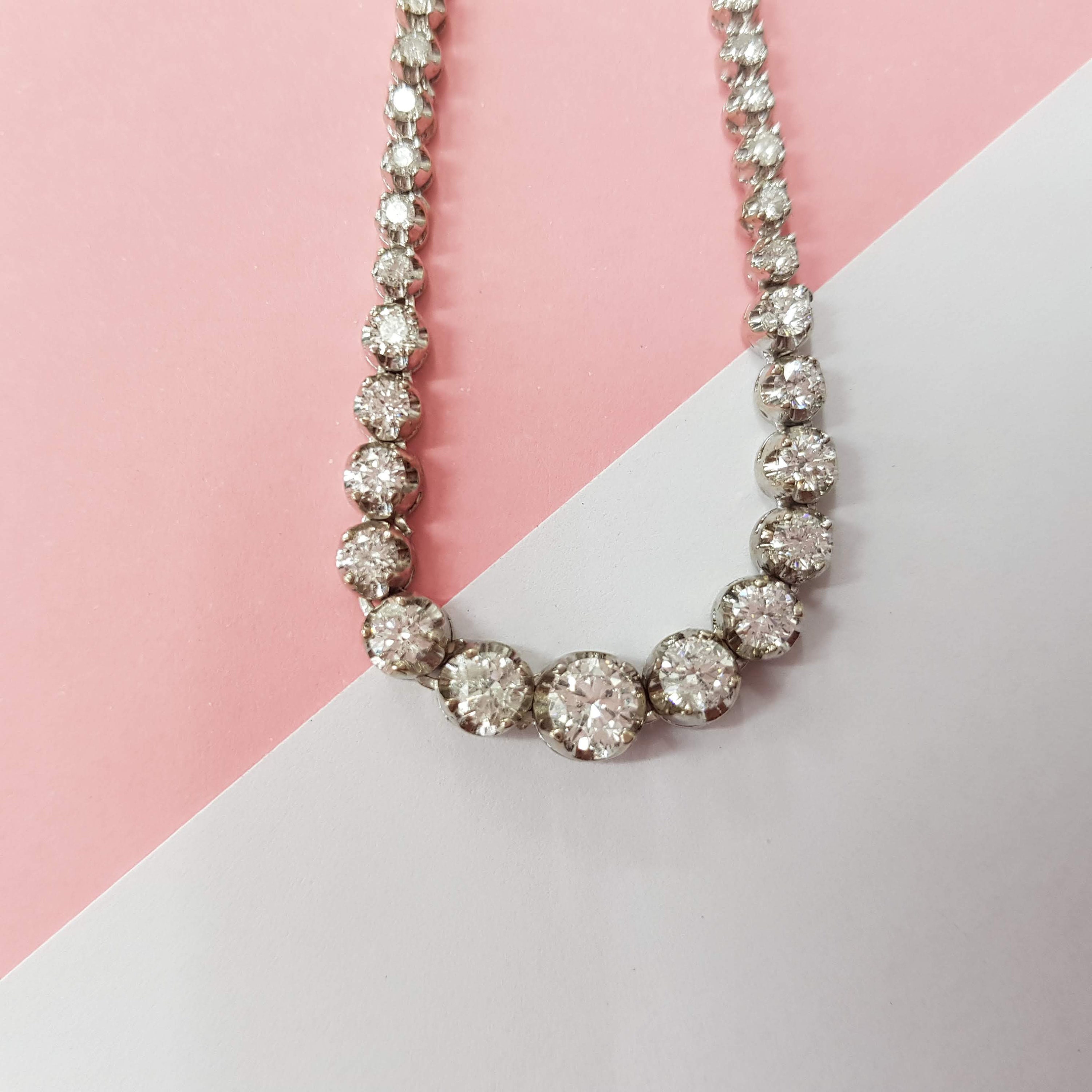 Double-row white gold riviere necklace with multi-shaped diamonds RABAT  Diamonds| RABAT Jewellery | P524800240