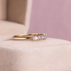 Halve eeuwigheid ring natuurlijke roze diamanten ring 0,70 diamant trouwring afbeelding 5