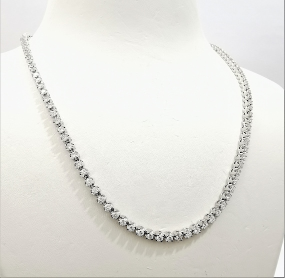 3.63CT Certified Natural Diamond Tennis Necklace 14K Yellow Gold 20 Inch  Women's | eBay