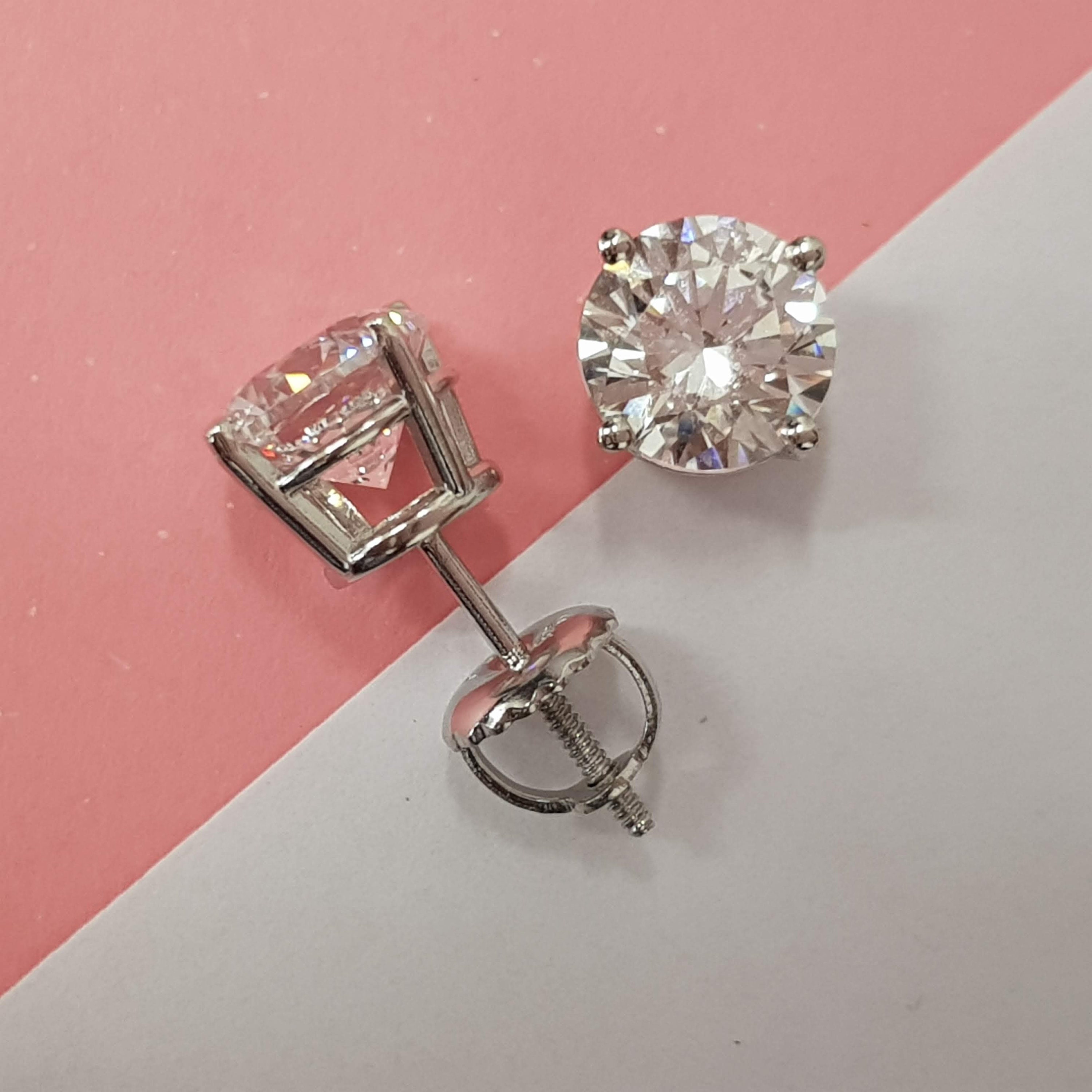 thumbnail image 2 of 2ct Lab-Created Diamond Stud Earrings In 14k Yellow Gold - Round Cut Sophie's Gems 2 of 6