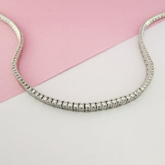 7.50 Carat Elegant and Affordable Diamond Tennis Necklace for Her