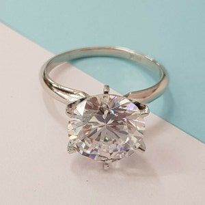 3 Carat Solitaire Ring, 3 CT Moissanite Diamond Ring, Fine Solitaire Ring, Real Moissanite Diamond Engagement Ring