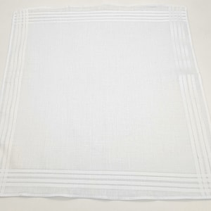 Personalised Handkerchief 29cm / Embroidered Cotton Wedding Hanky / White Handkerchief with custom wording / Groom / FOB / FOG / Best Man image 3