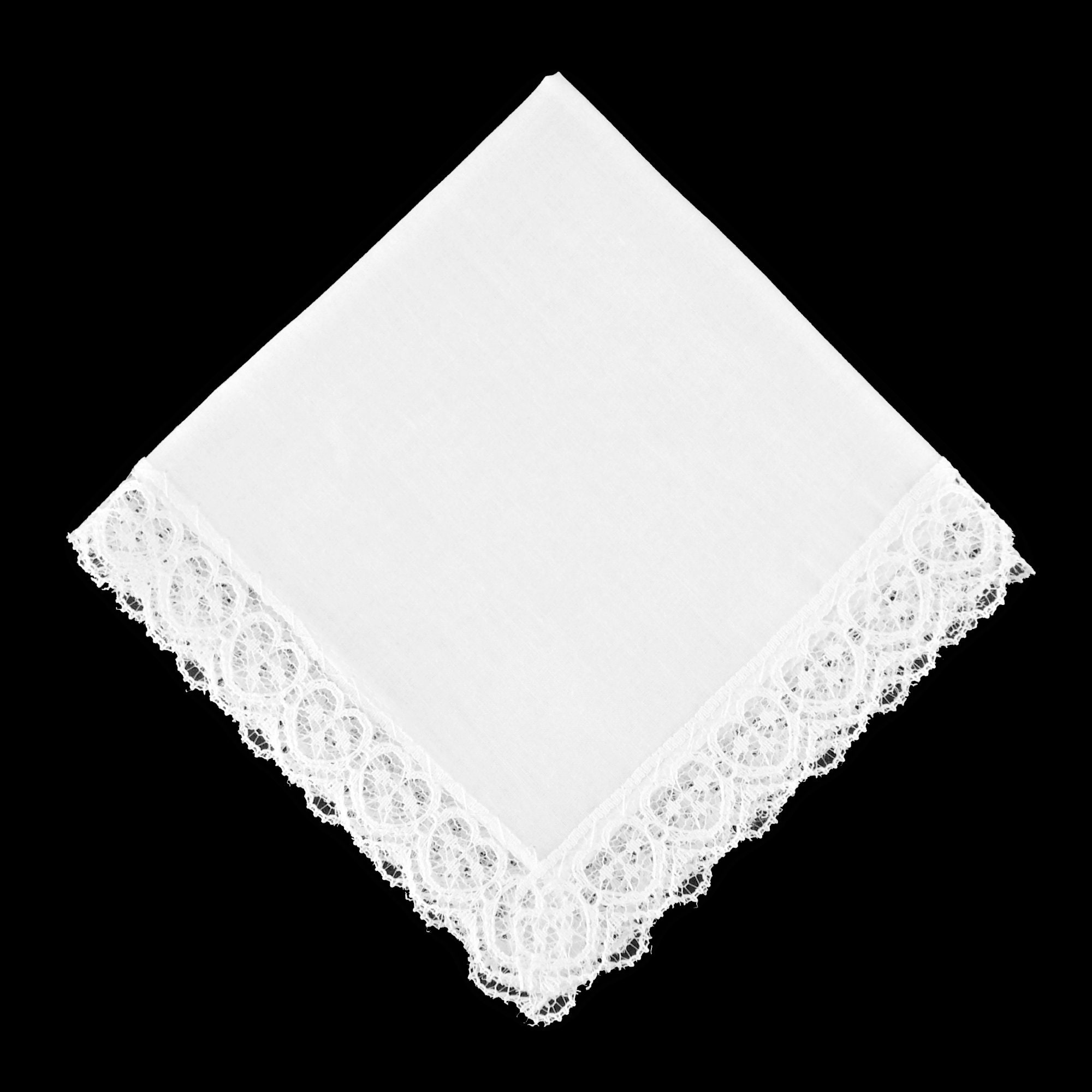 Personalised White Lace Handkerchief / 29cm Embroidered Etsy