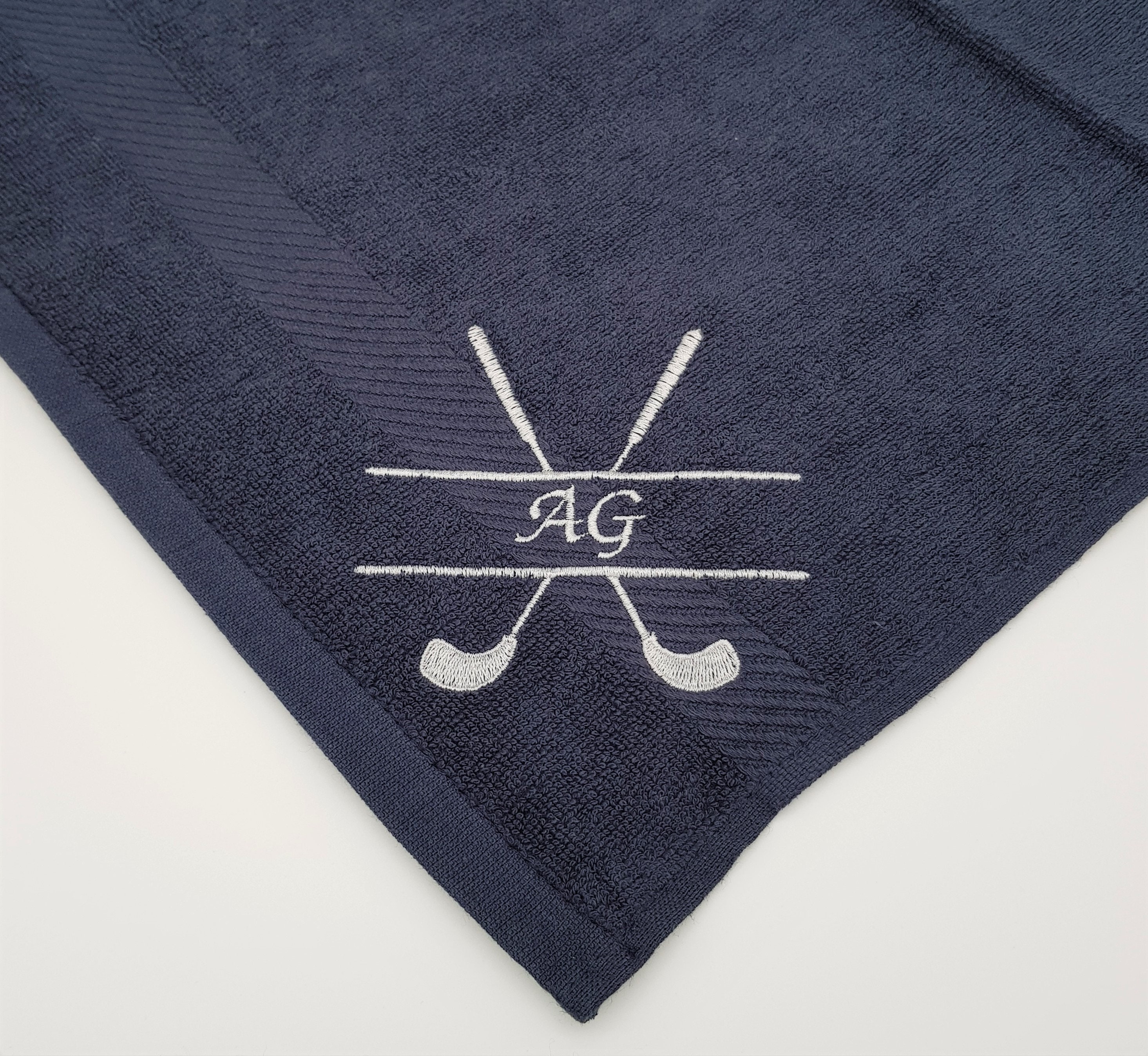 Navy Golf Towel / Golf Club / Personalised Golf Towel / Eyelet Etsy UK