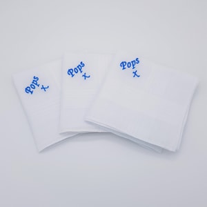Personalised Handkerchief Name/ WHITE Embroidered Hanky / Any Name / Gift / 100% Cotton Handkerchiefs / White Personalized Hanky image 4