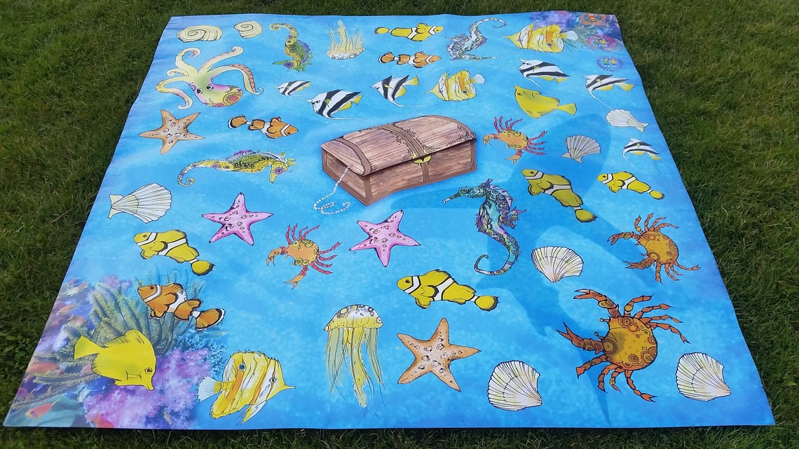 Ocean Playmat Sea Playmat Easy to Clean Seaworld Mat With a Etsy
