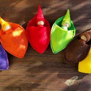 A Set of Six Matching Autumn Leaves and Gnomes Autumn Fall Sensory Toy ...