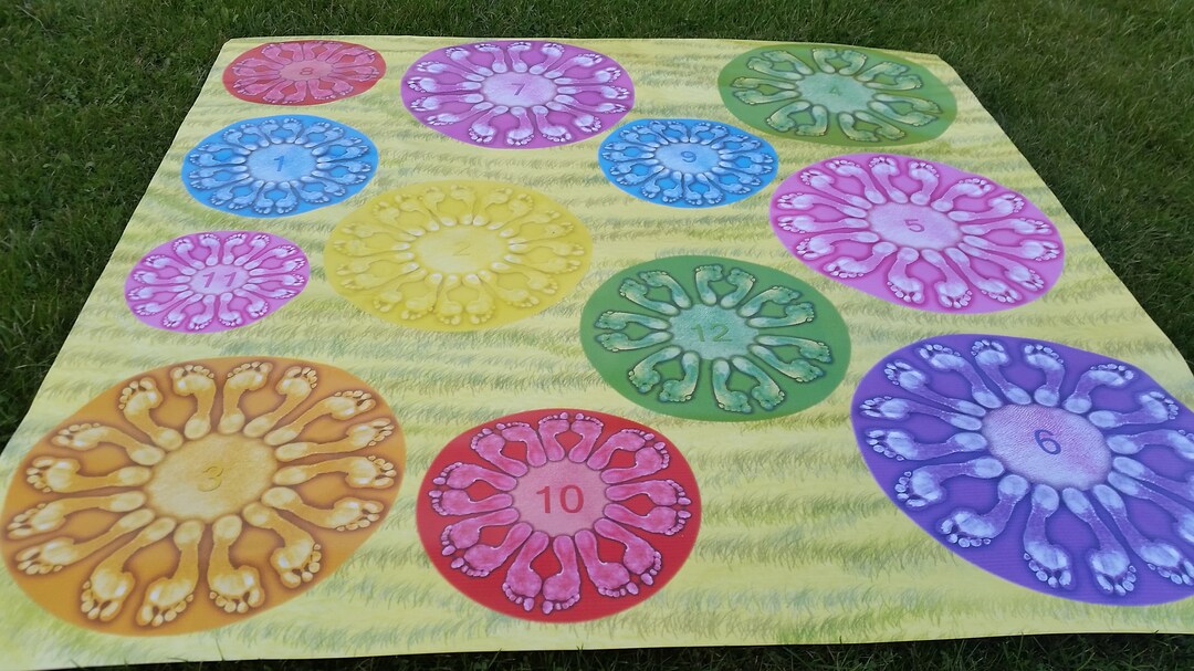 Flowers Footprints and Numbers Playmat Easy to Clean Activity Etsy