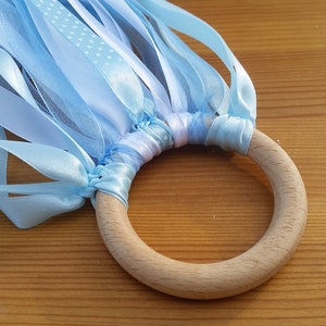 Ice Blue Ribbon Zauberstab Waldorf Inspiriert Hand Kite Ribbon Dancing Ring-14 Luftschlangen