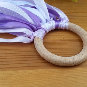 Lila und Lila Ribbon Zauberstab Waldorf Inspiriert Hand Kite Ribbon Dancing Ring-14 Luftschlangen in 4 verschiedenen Bändern