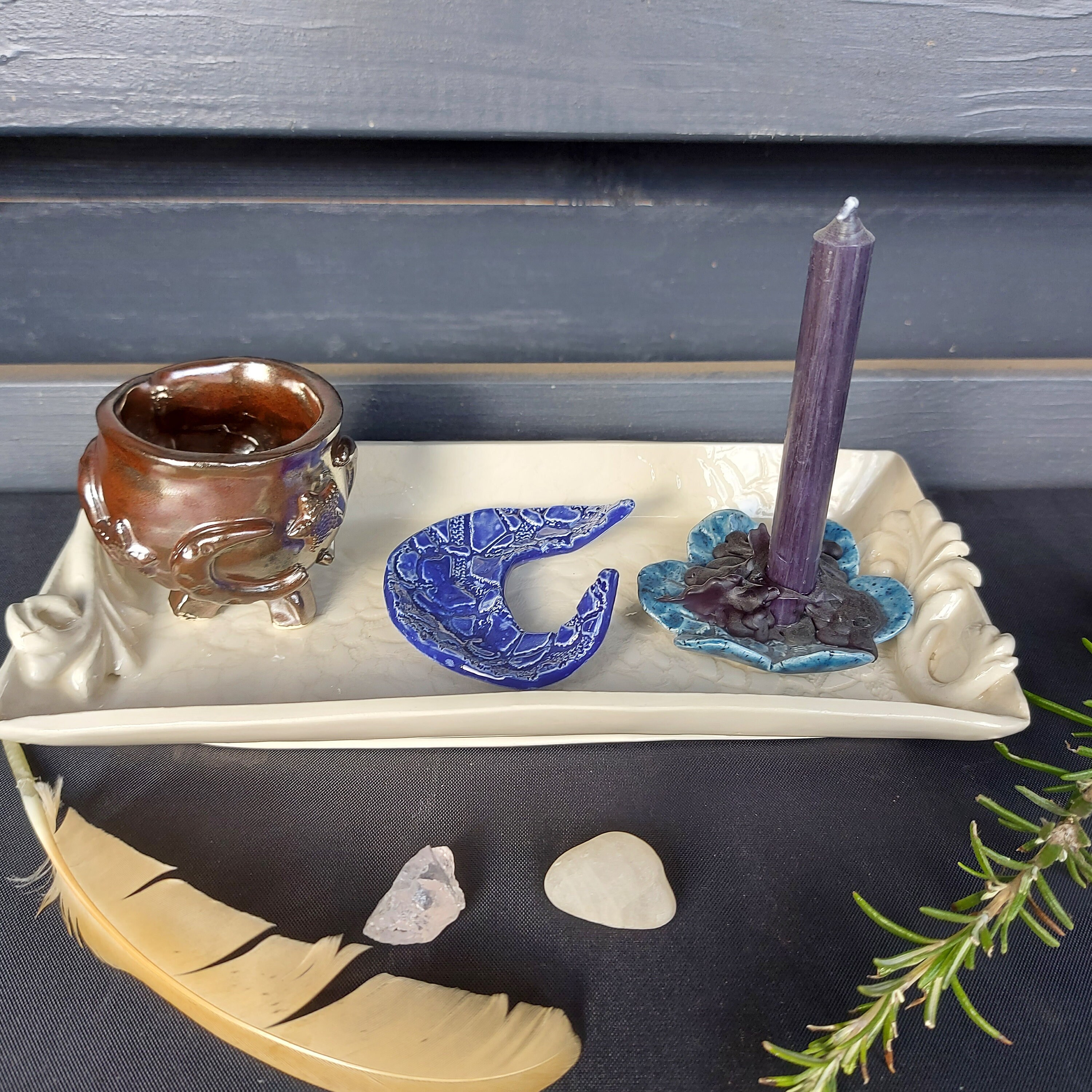 Handmade ceramic Altar set altar cauldron wiccan cauldron Etsy
