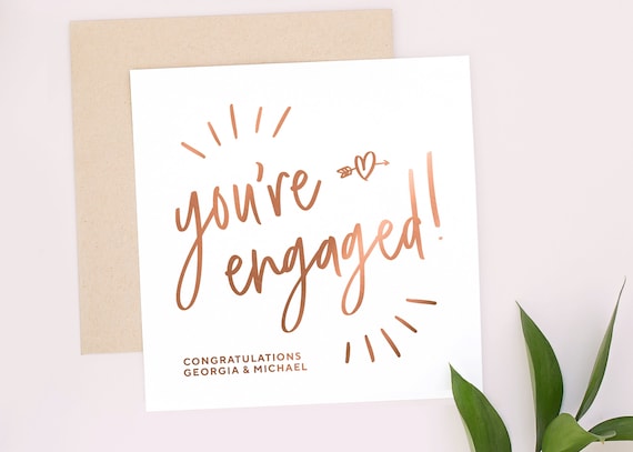 Wedding Card Personalised Engagement Card Personalised Congratulations Card You/'re engaged Engagement Card On Your Engagement Card