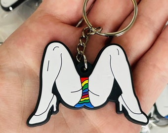Lesbian Pride Legs Keychain | PVC Die-Cut Gay Keychains | Lesbian Owned and Operated Business