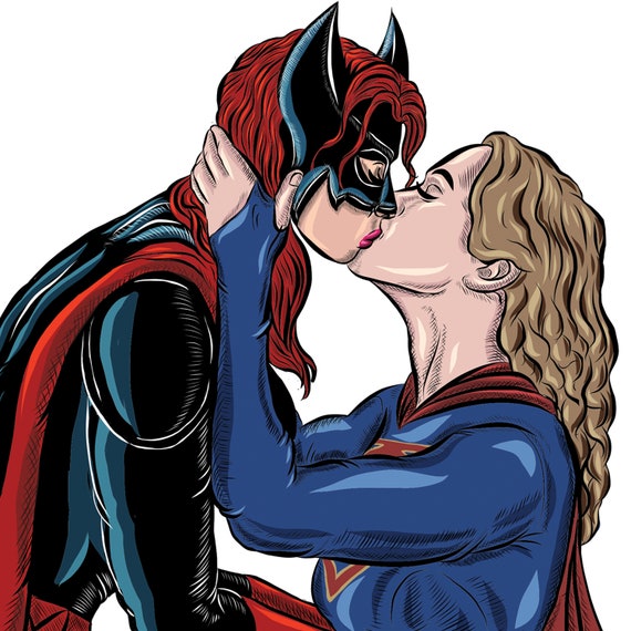 Batwoman and Supergirl Lesbian Couple Marvel DC Comic Fan - Etsy