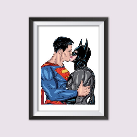 Batman and Superman Gay Couple Marvel DC Comic Fan Art - Etsy Australia