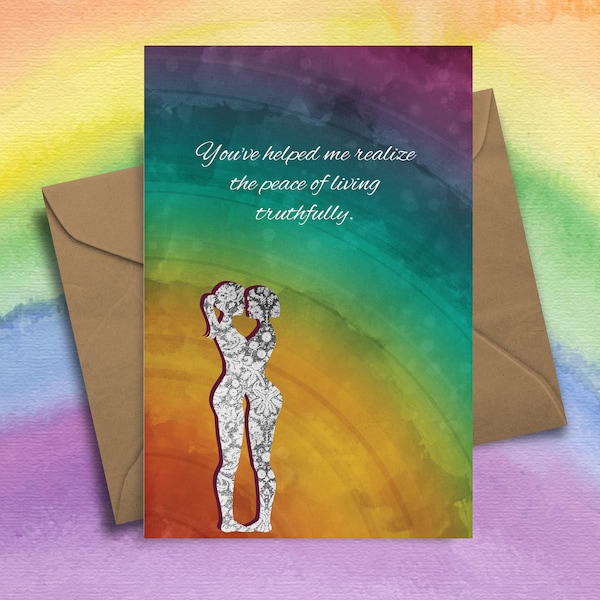 The Peace of Living Truthfully | All Occasion Lesbian Greeting Card | Pride Gift