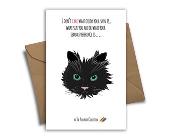 I Hate Everyone - Pussyfoot Collection Greeting Card - Cat Greeting Card - Sarcastic Greeting Card - Caroline's Art Studio