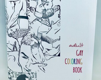 Original Adult Gay Coloring Book for LGBTQ+ Community made by Lesbian Illustrator | Letter Size | Ten Plates to Color | Pride Gift