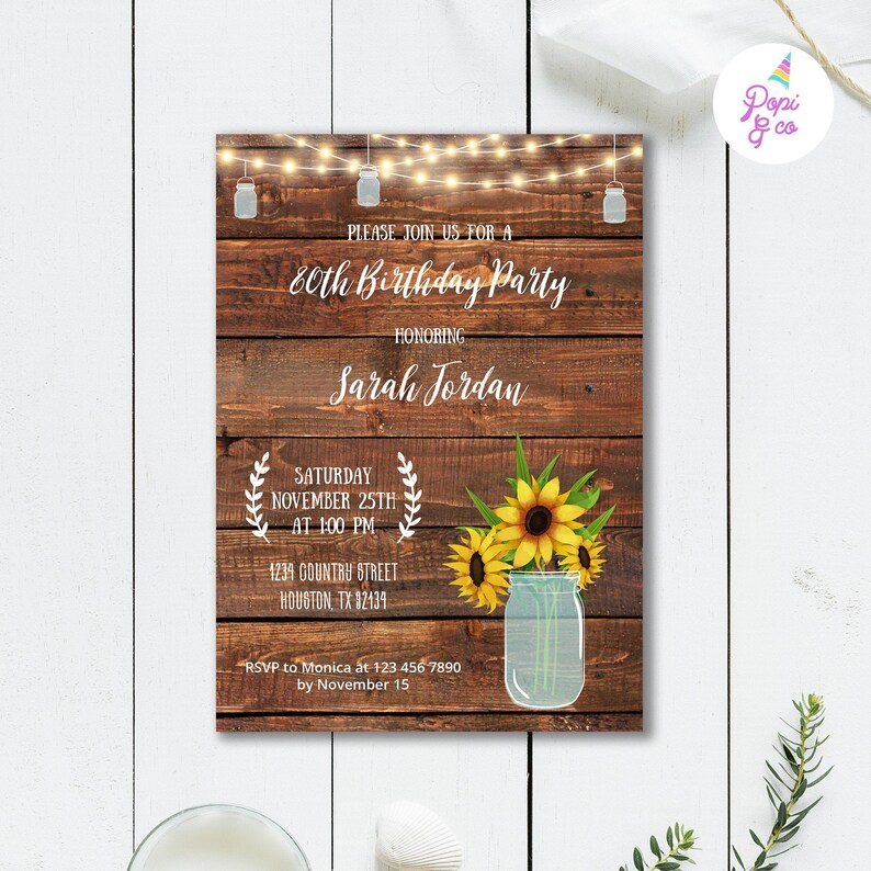woman jar Printable, mason 70,stant bday sunflower download 80th celebration 40 50 Birthday 60 party 30 to Invitation invite Rustic birthday 60 celebration mason birthday jar 70,stant Rustic 30 sunflower woman Birthday 80th Invitation invite 40 bday 50 download to Printable, party