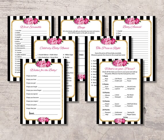 Free Printable Baby Shower Game Baby Scramble Black