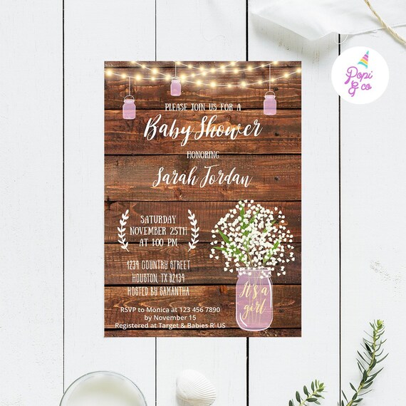 etsy baby shower invitations printable